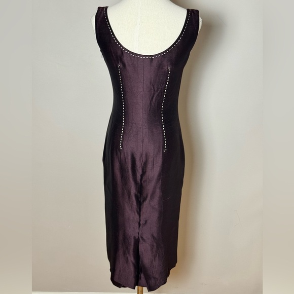 Christian Dior Boutique Contrast-Stitched Midi Dress US Size 4 - Picture 5 of 10